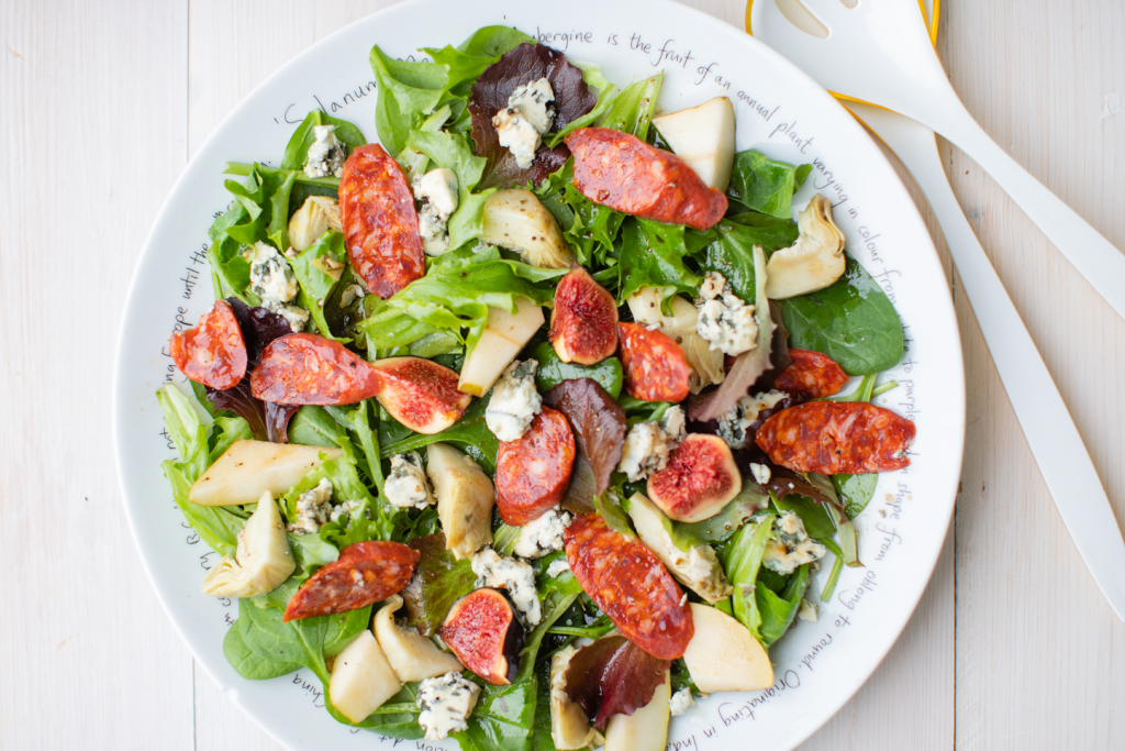 chorizo Fig, Blue Cheese, Artichoke Salad