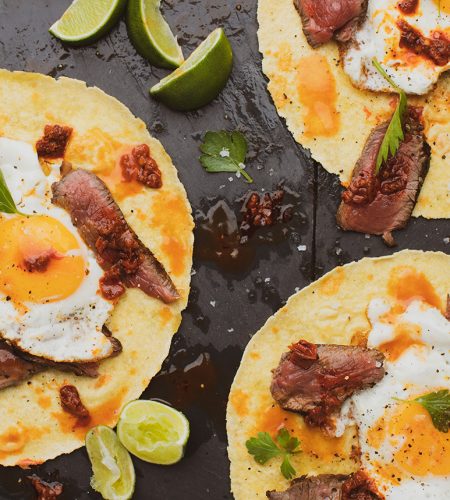 Steak and Eggs Tacos