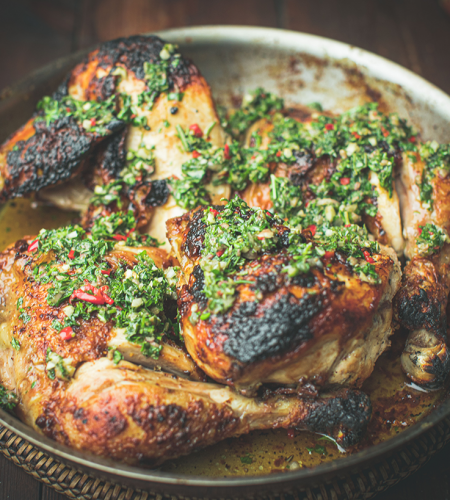 Jonathon Waxman’s roasted chicken with salsa verde