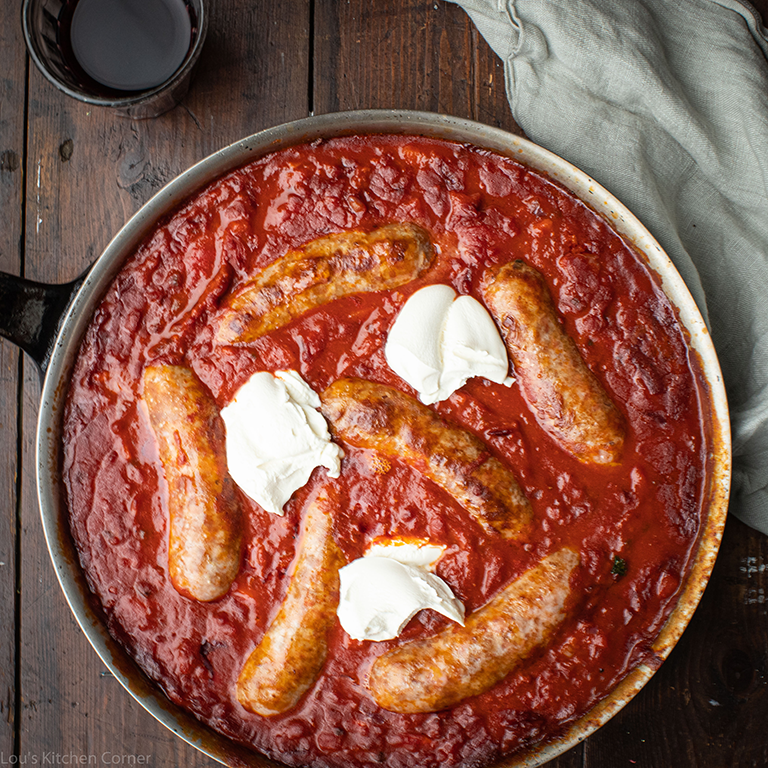 Italian sausages, borlotti beans & nduja sauce • Lou's Kitchen Corner