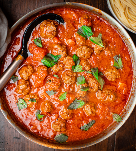 Healthy tasty beef meatballs
