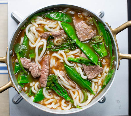 Easy beef Udon noodle soup