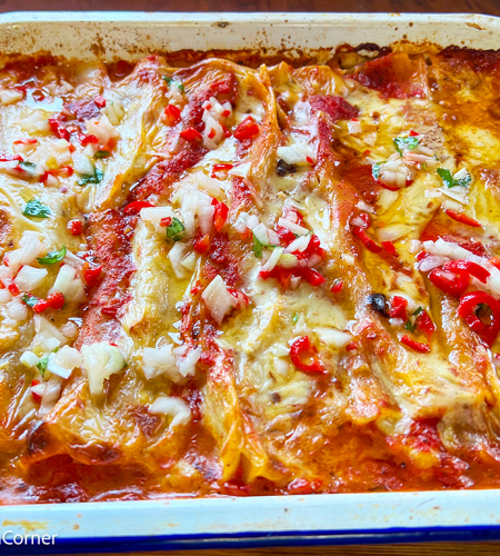 Chicken cannelloni enchiladas