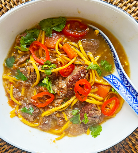 Spiced Beef Broth & Noodles